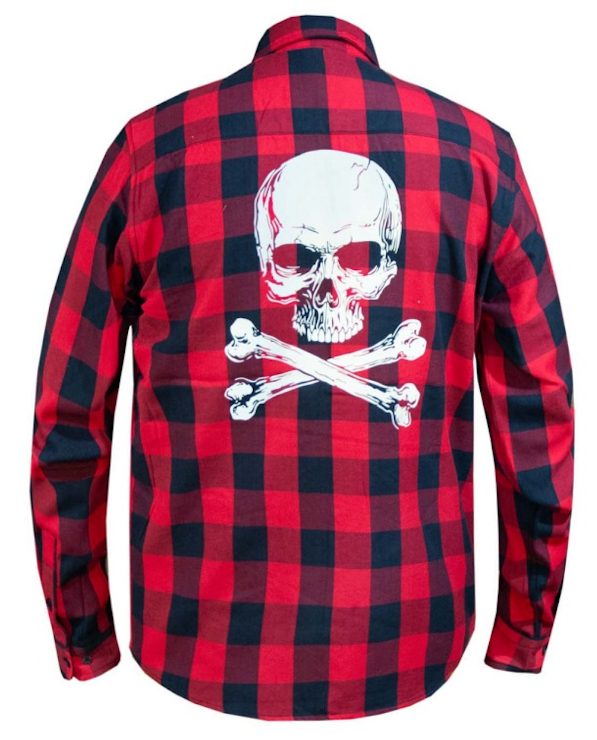 Skullride - Men's Reflective Skull Motorcycle Flannel Shirt