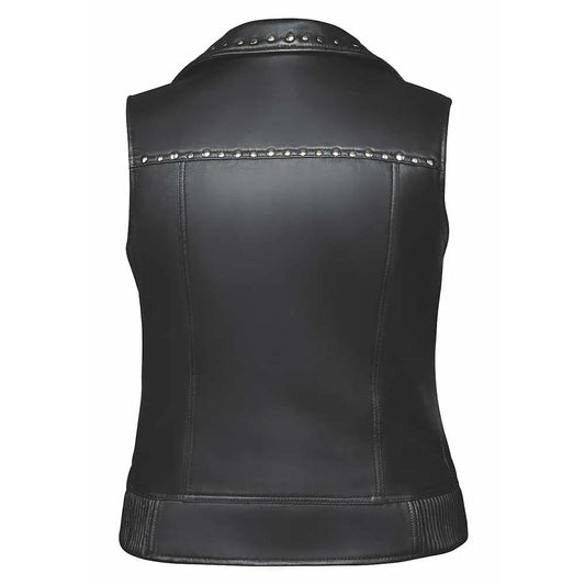 Nancy Women's Studded Lambskin Leather Motorcycle Vest