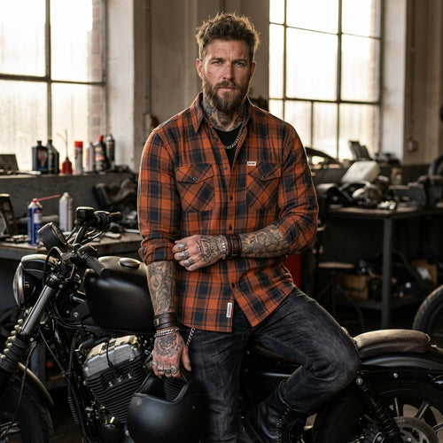 Canyon - Men's Long Sleeve Motorcycle Flannel Shirt