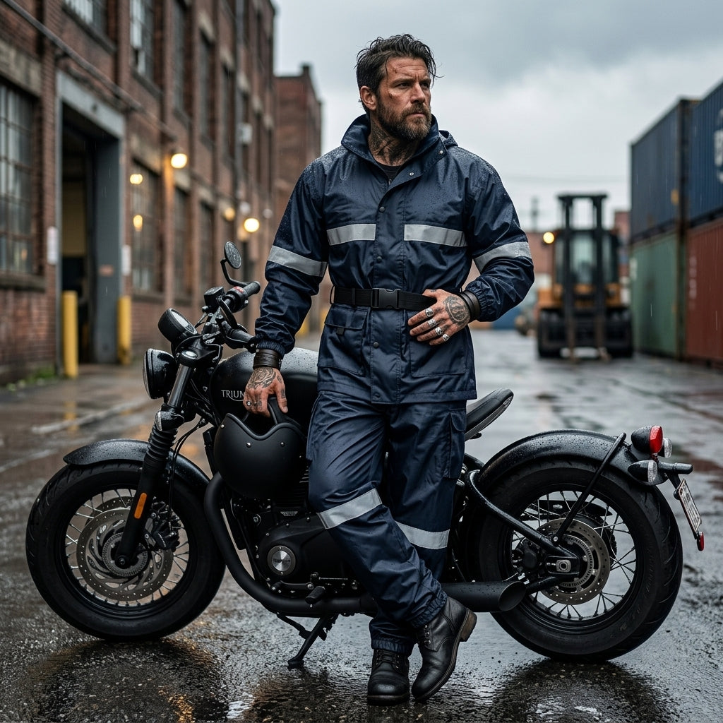 2 Piece Rain Suit Navy Blue