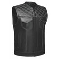 White Diamond - Men's Club Style Leather Motorcycle Vest