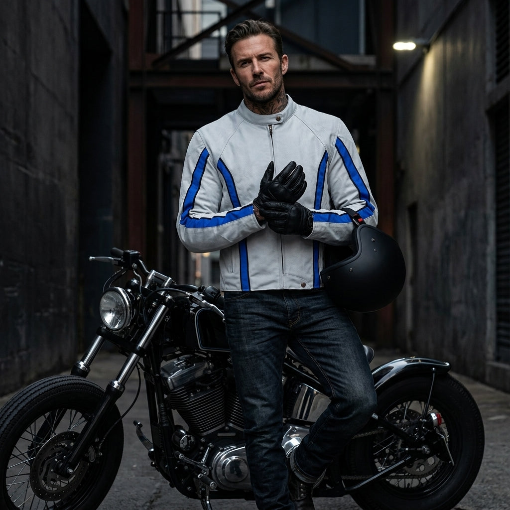 Light Grey Cordura Motorcycle Jacket