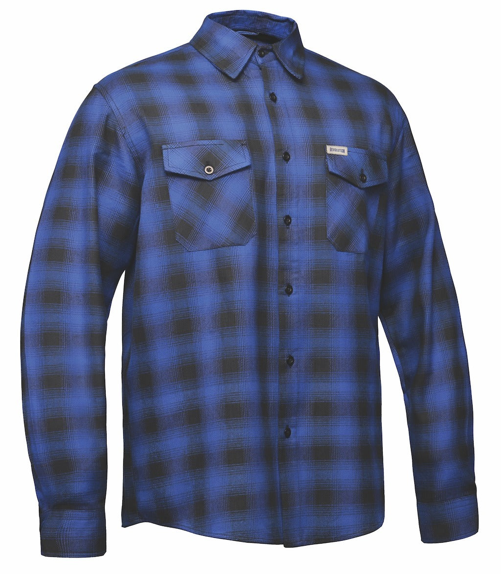 Blue Steel - Men's Motorcycle Flannel Shirt