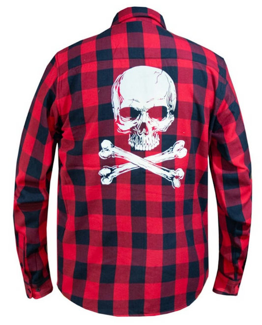 Skullride - Men's Reflective Skull Motorcycle Flannel Shirt