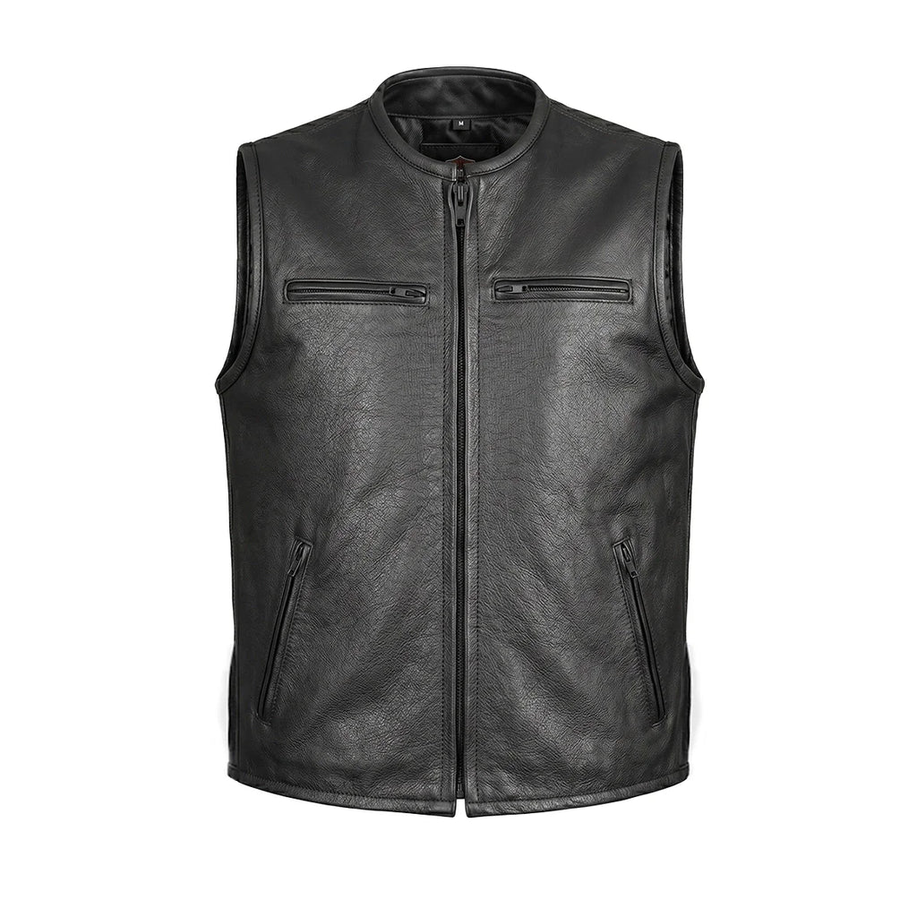 Blackout - Men's Motorcycle Leather Vest