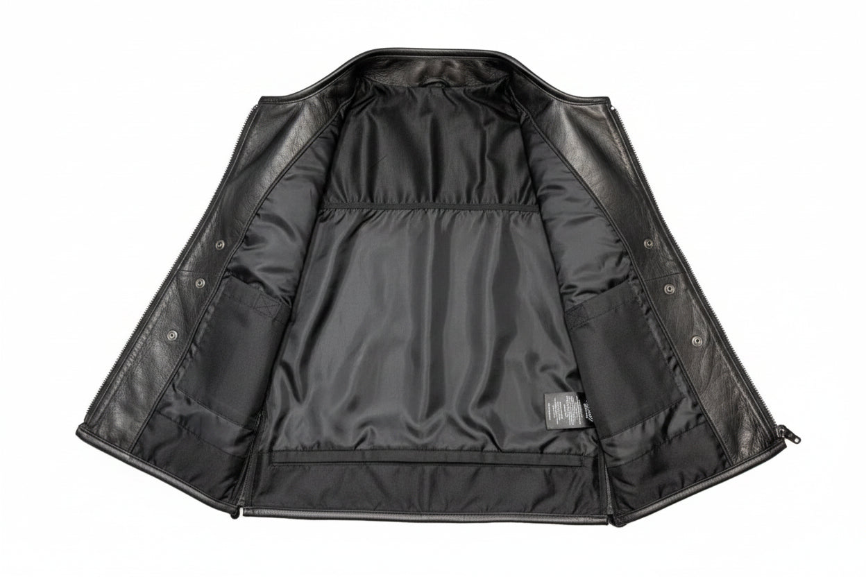 Blackout - Men's Motorcycle Leather Vest