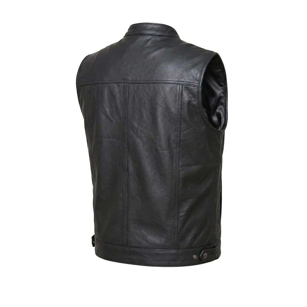 Men's Club Style leather Motorcycle Vest
