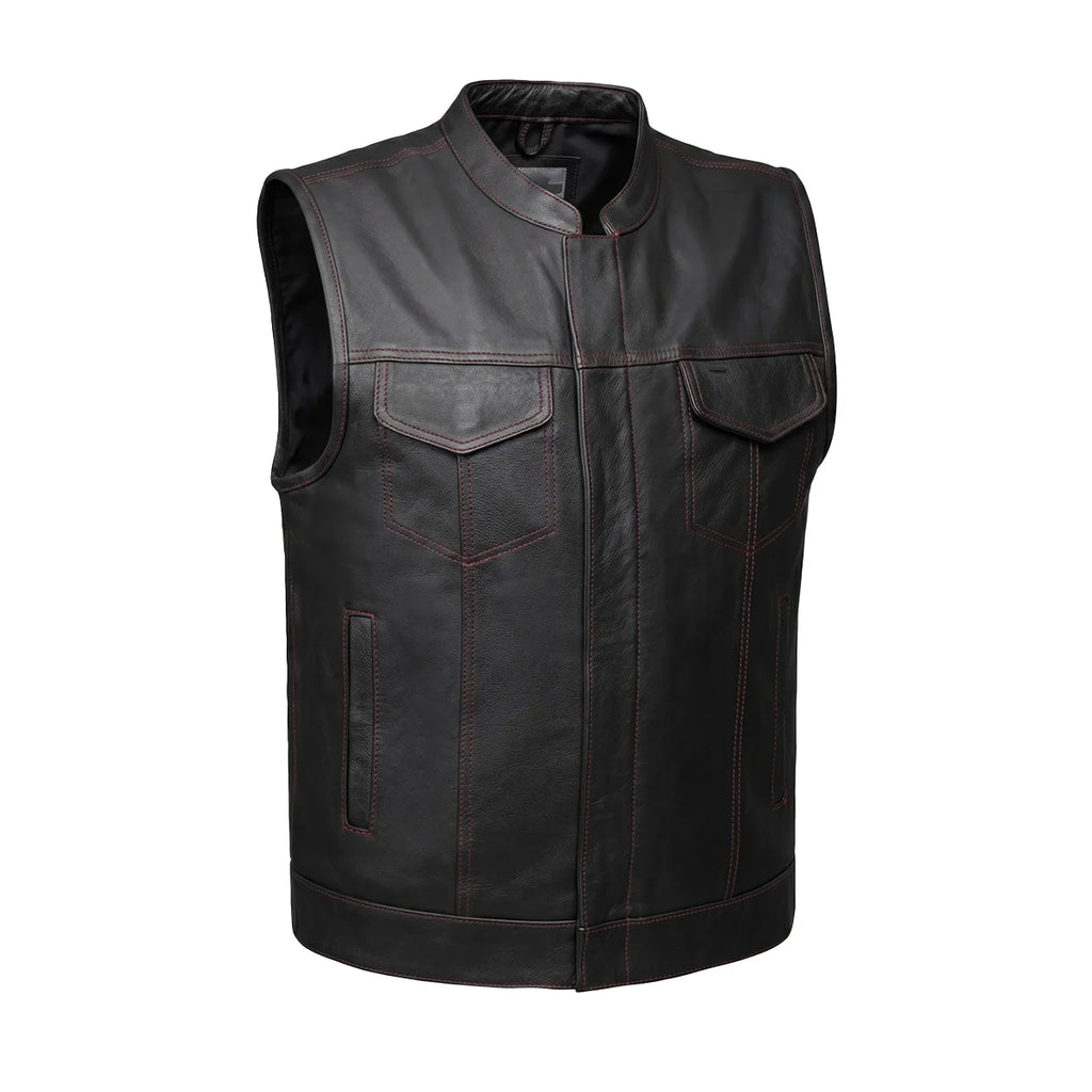 Men's Club Style leather Motorcycle Vest