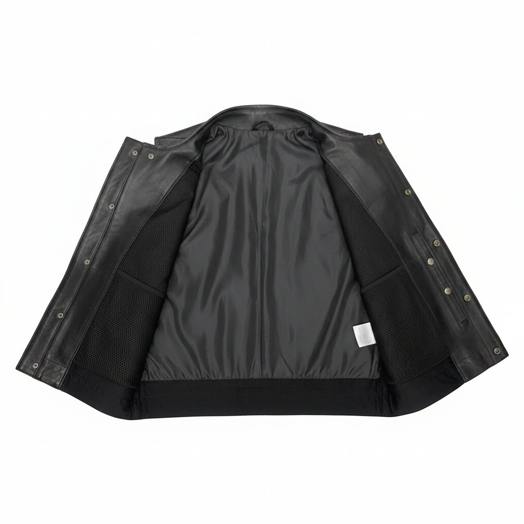 Men's Club Style leather Motorcycle Vest