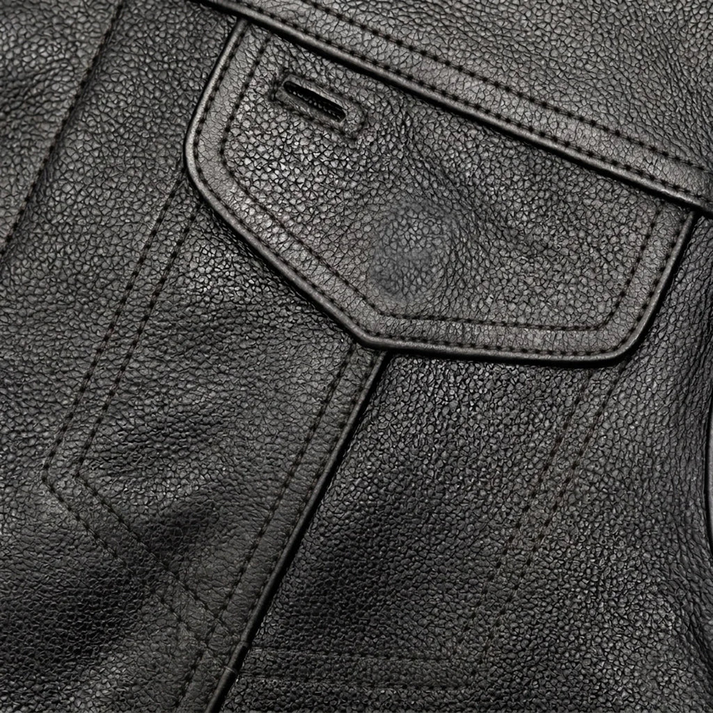Men's Club Style leather Motorcycle Vest