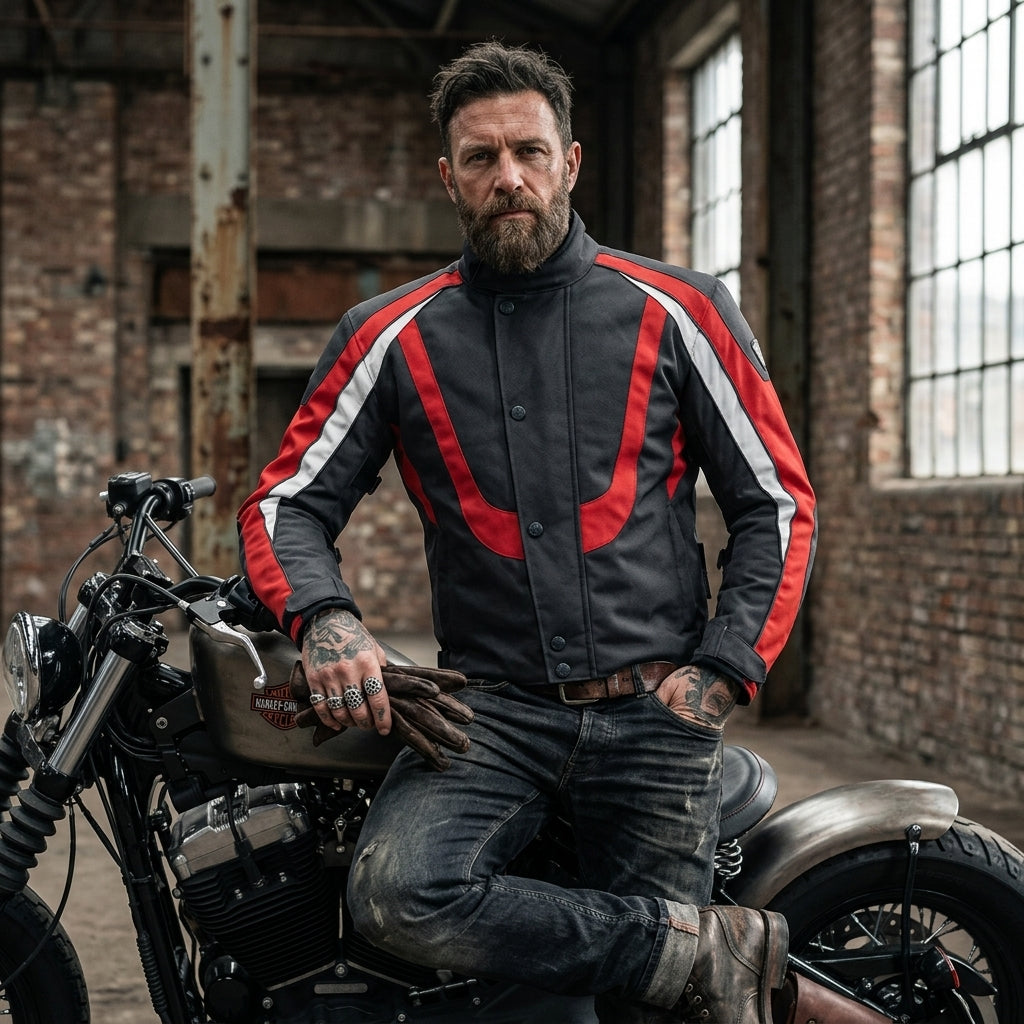 Grey Cordura Motorcycle Jacket