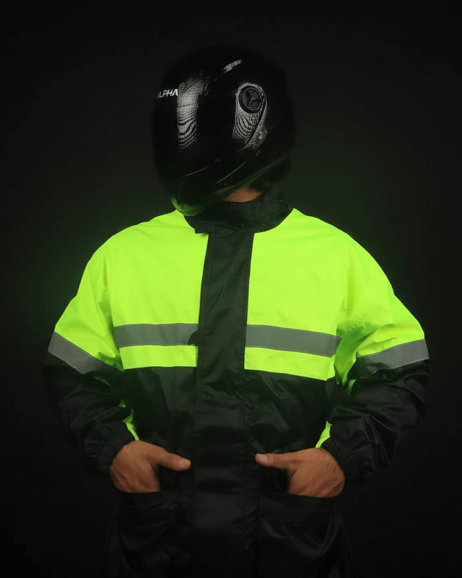 2 Piece Rain Suit Hi-Viz for Bikers