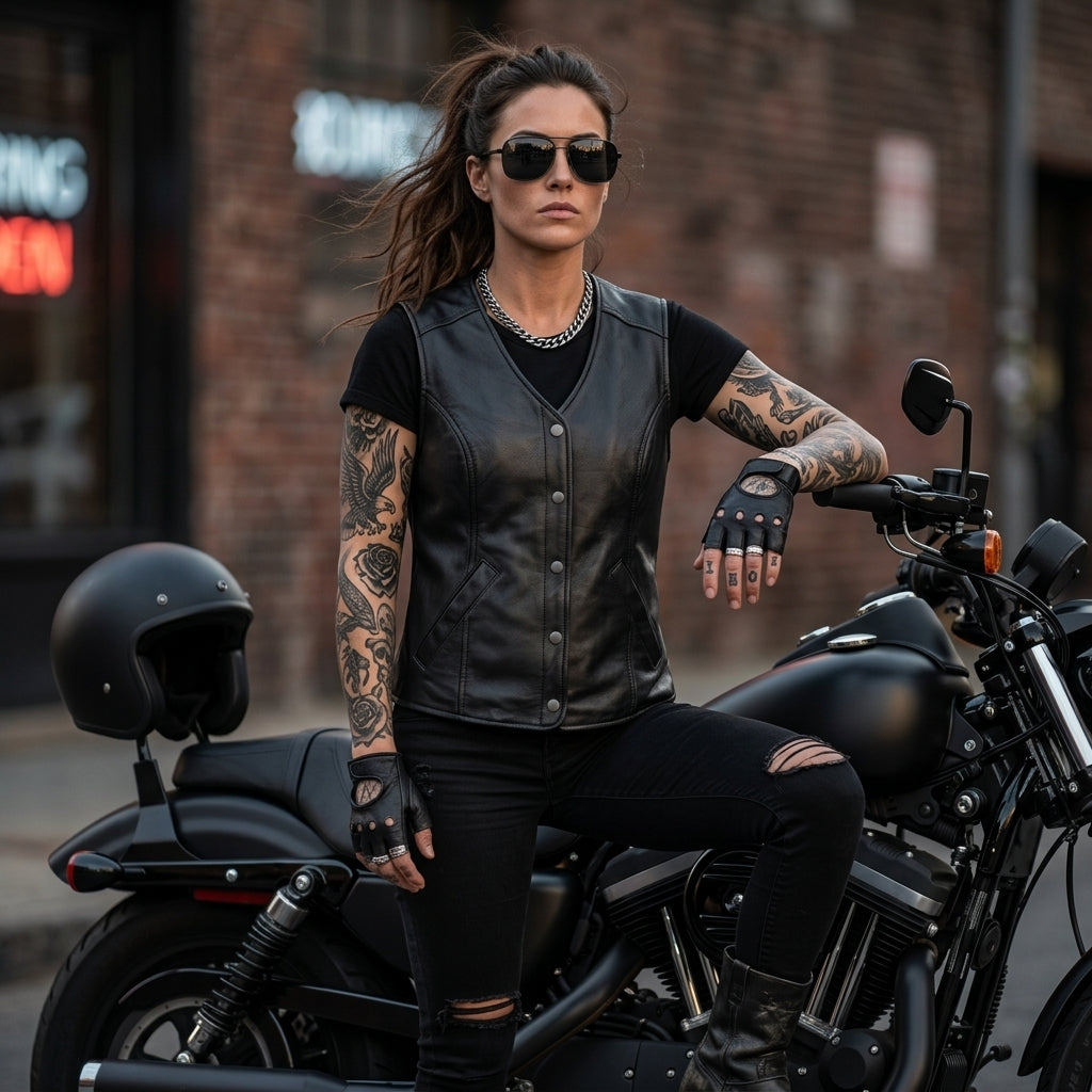 Trinity - Women's Ultra Leather Motorcycle Vest